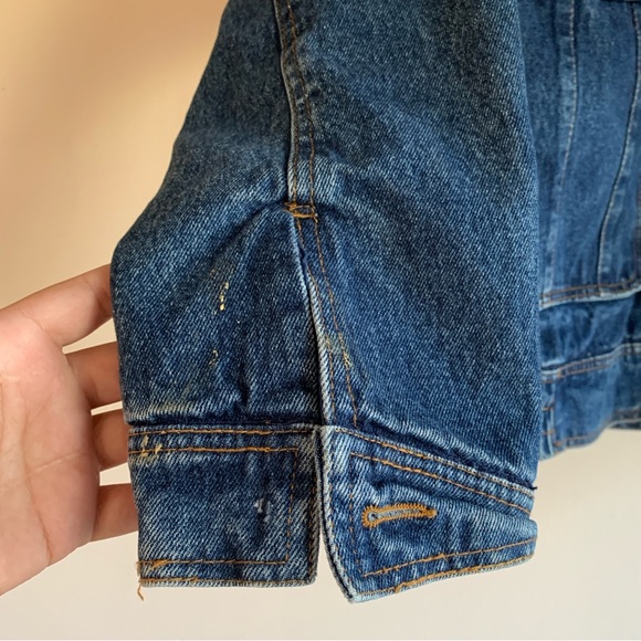 Vintage Trailmaster New York Los Angeles Blue Jean Cotton Denim Hooded Jacket XL - Picture 7 of 16